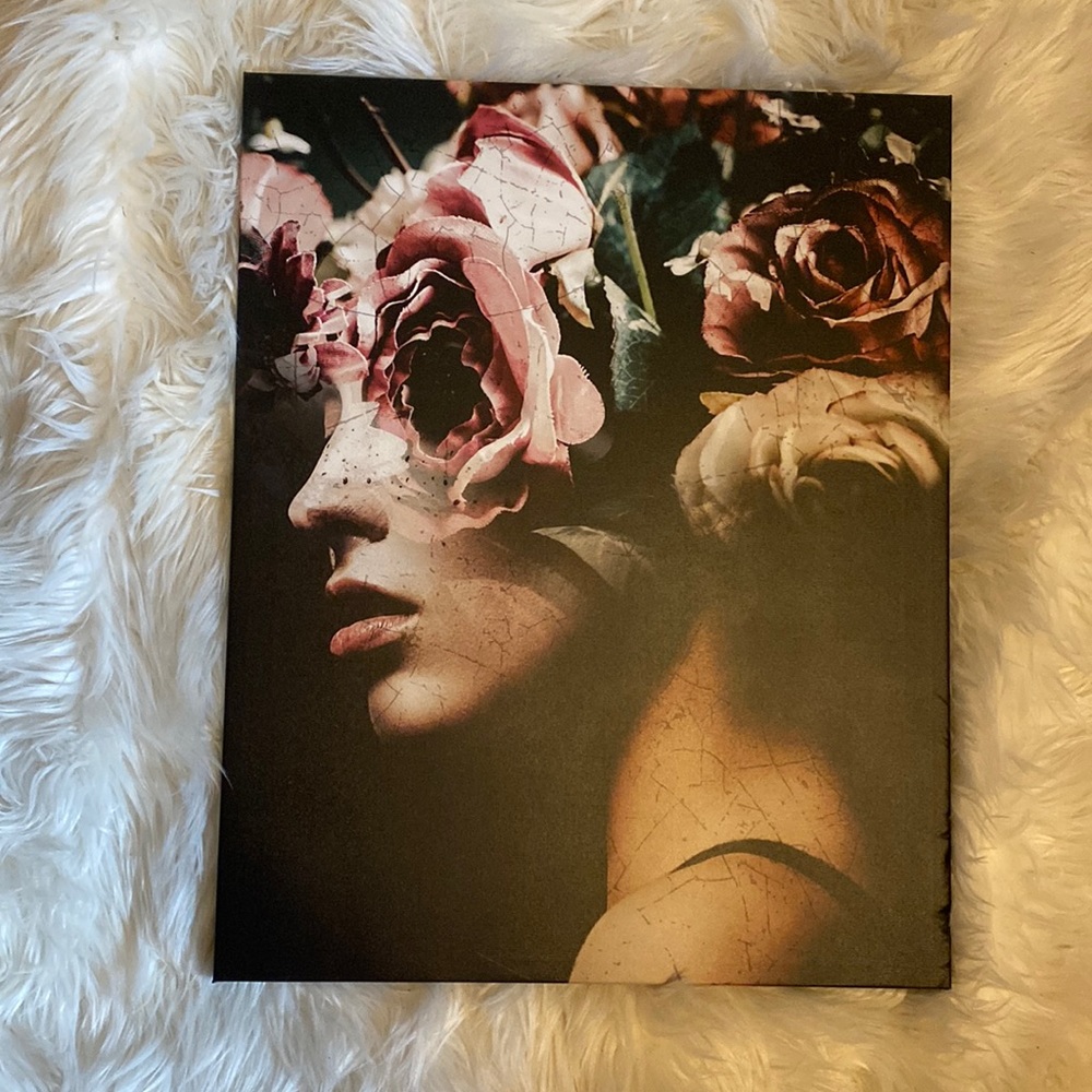 IKEA wall decoration. Artistic, dark, flowers.